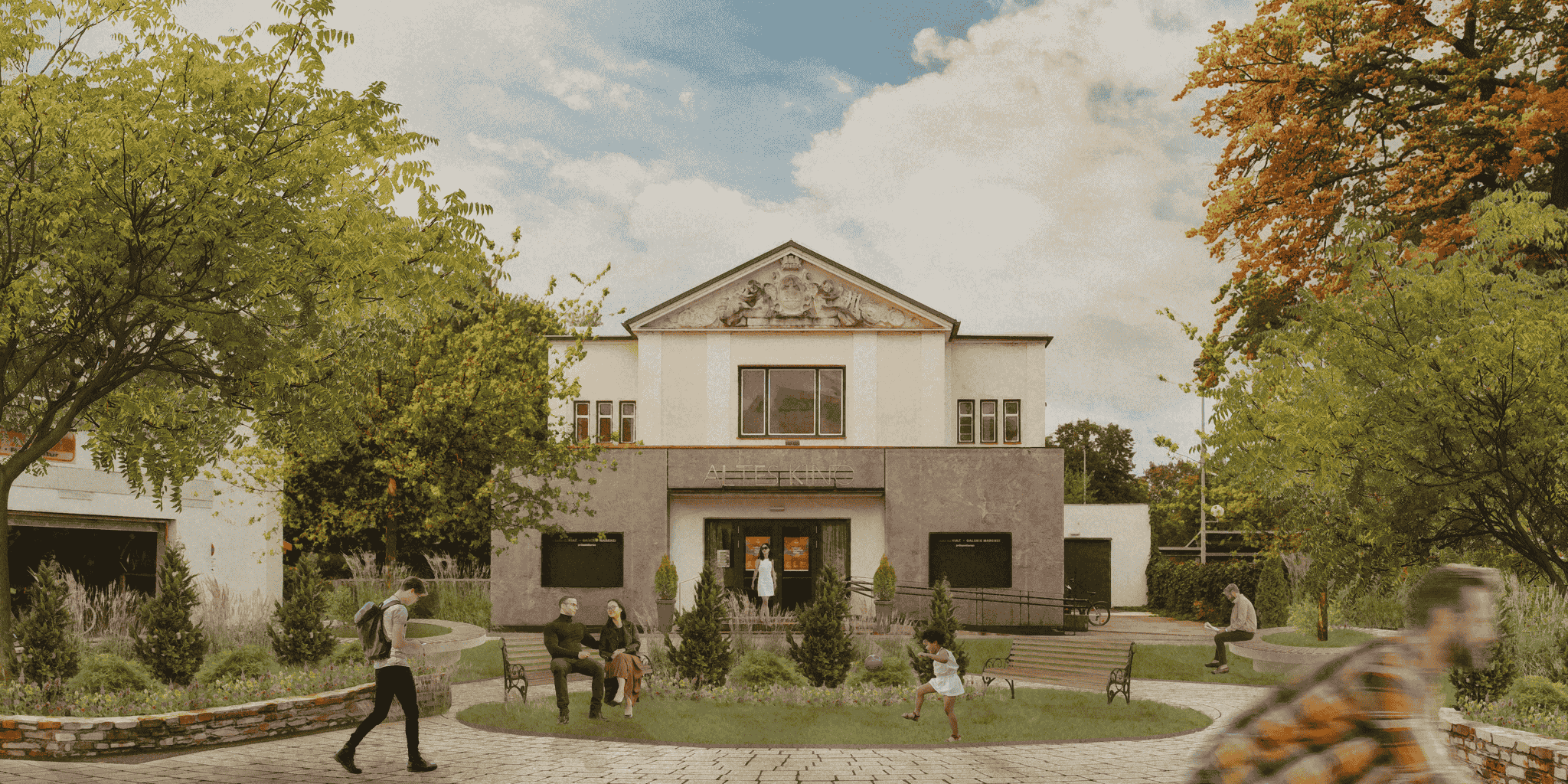Das Alte Kino in Deutschlandsberg in Form eines Renderings begrünt.