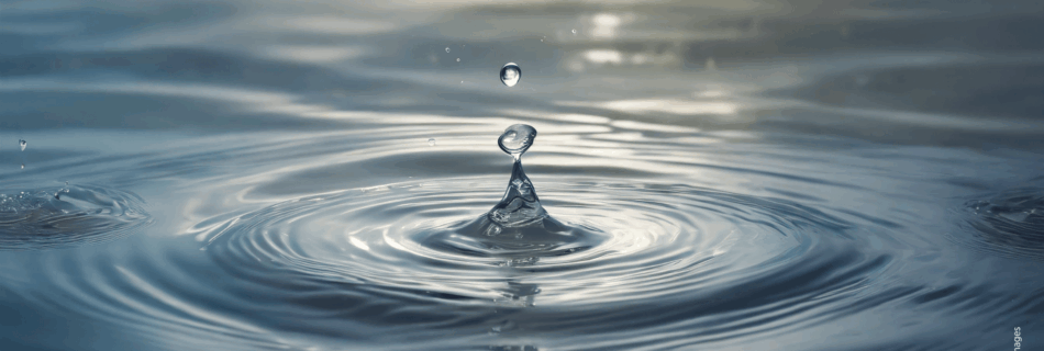 Wassertropfen auf klarem Wasser – Sinnbild für sauberes Grundwasser in der Steiermark